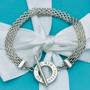 Tiffany & Co Silver Somerset Mesh Toggle Bracelet Retired 7.5"